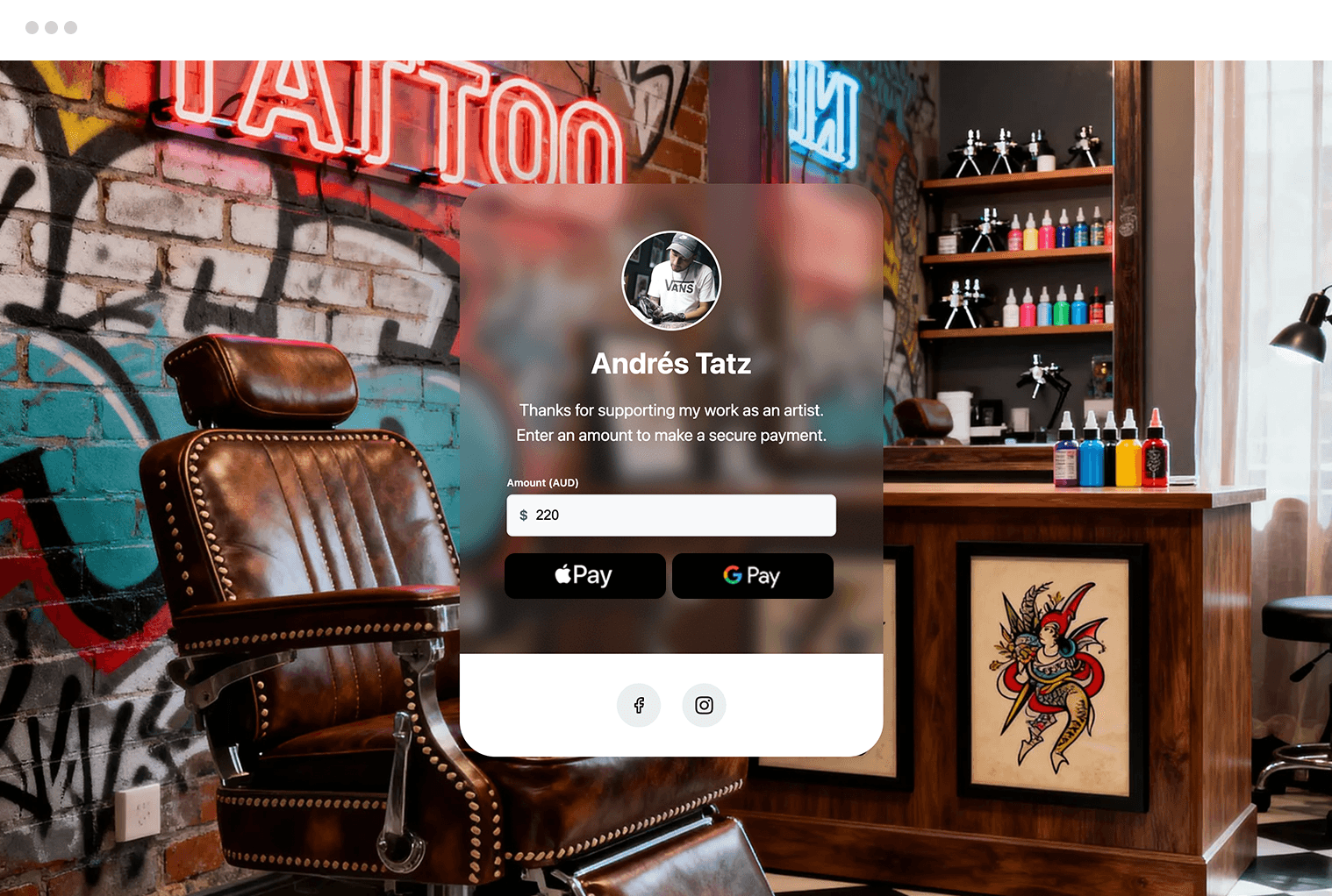 Payment page example